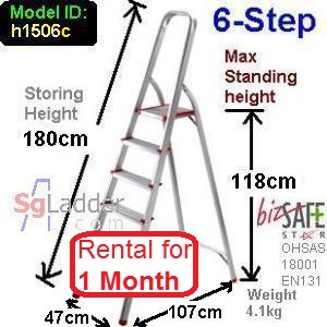 6-Step Aluminium Safety Ladder Rent 1 Month
