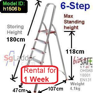 6-Step Aluminium Safety Ladder Rent 1 Week