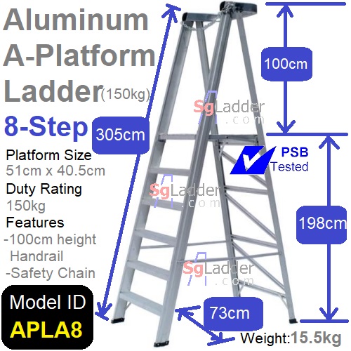 Aluminum A-Platform Ladder 8-Step