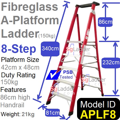Fibreglass A-Platform Ladder 8-Step