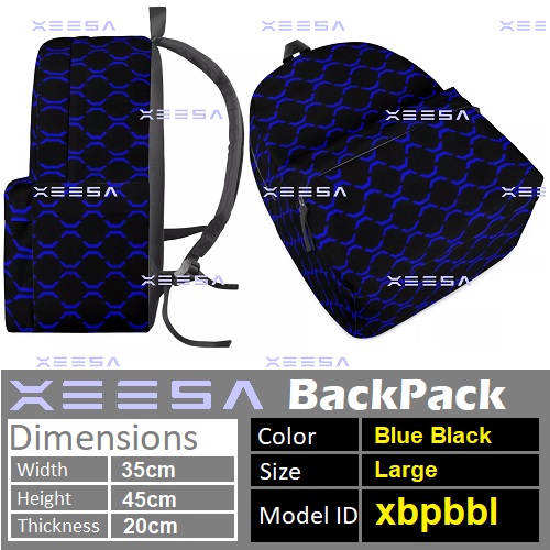 Xeesa Backpack BlueBlack Large