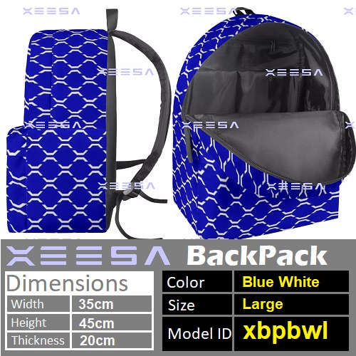 Xeesa Backpack BlueWhite Large