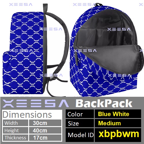 Xeesa Backpack BlueWhite Medium